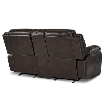 Homelegance  - Bastrop Double Glider Reclining Love Seat W/ Center Console in Brown - 8230BRW-2  view 8