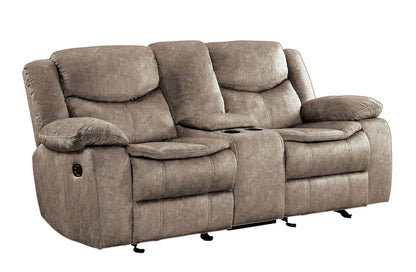 Homelegance  - Bastrop Double Glider Reclining Love Seat W/ Center Console in Brown - 8230FBR-2  view 5