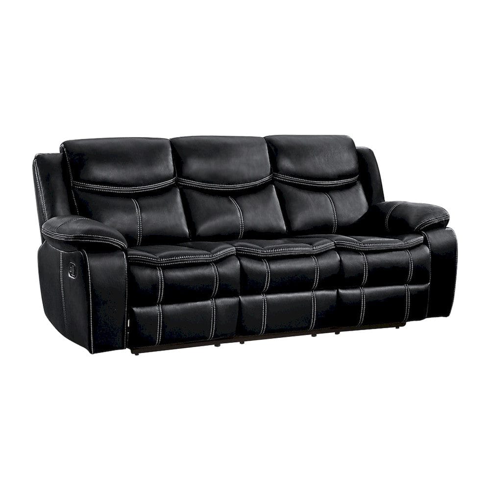Homelegance  - Bastrop Double Reclining Sofa in Black - 8230BLK-3  view 2