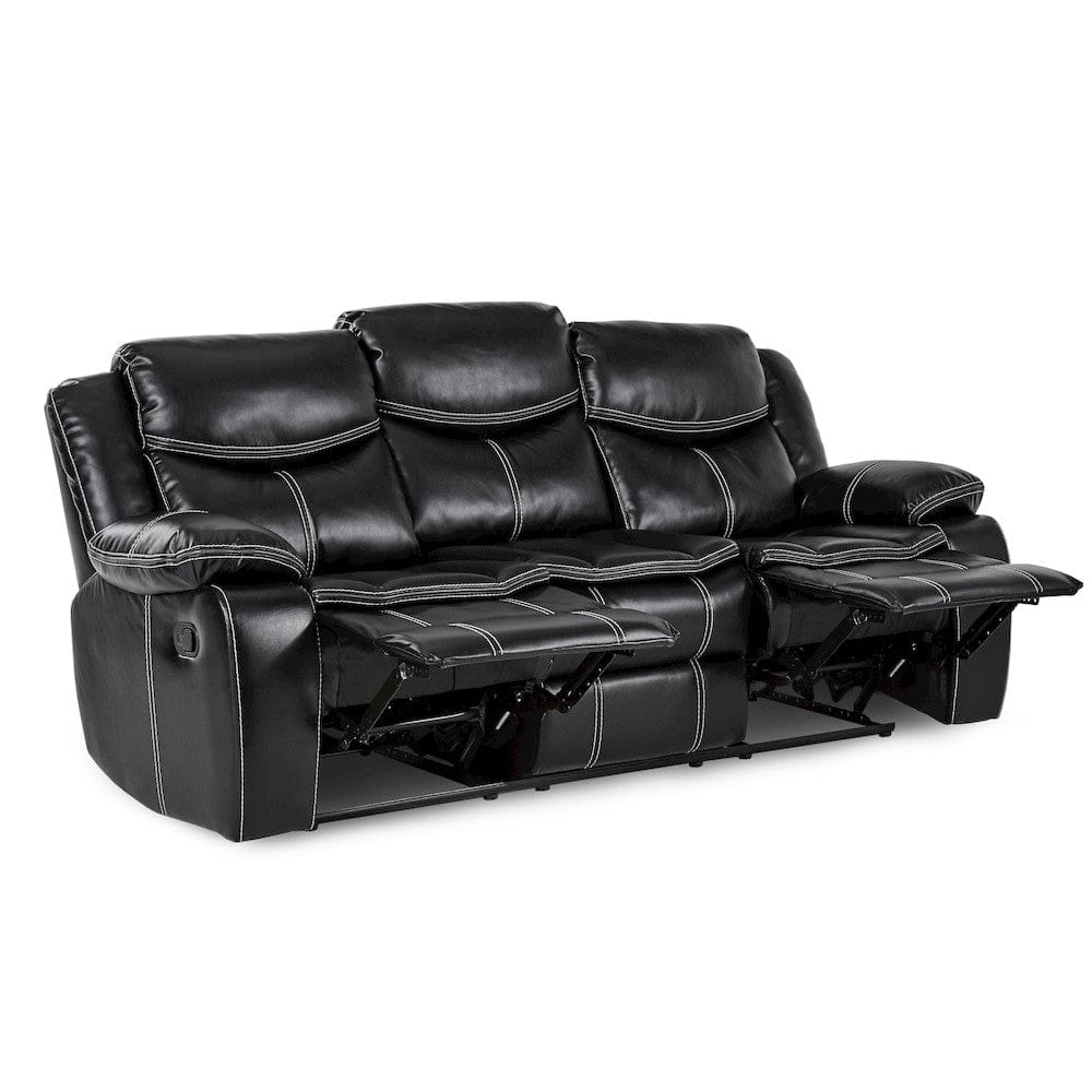 Homelegance  - Bastrop Double Reclining Sofa in Black - 8230BLK-3  view 4