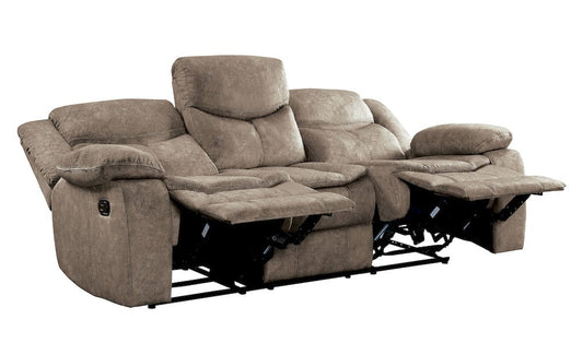 Homelegance  - Bastrop Double Reclining Sofa in Brown - 8230FBR-3  view 2