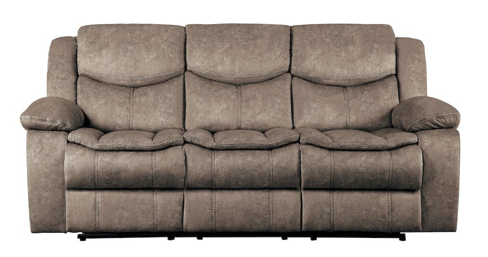 Homelegance  - Bastrop Double Reclining Sofa in Brown - 8230FBR-3  view 3
