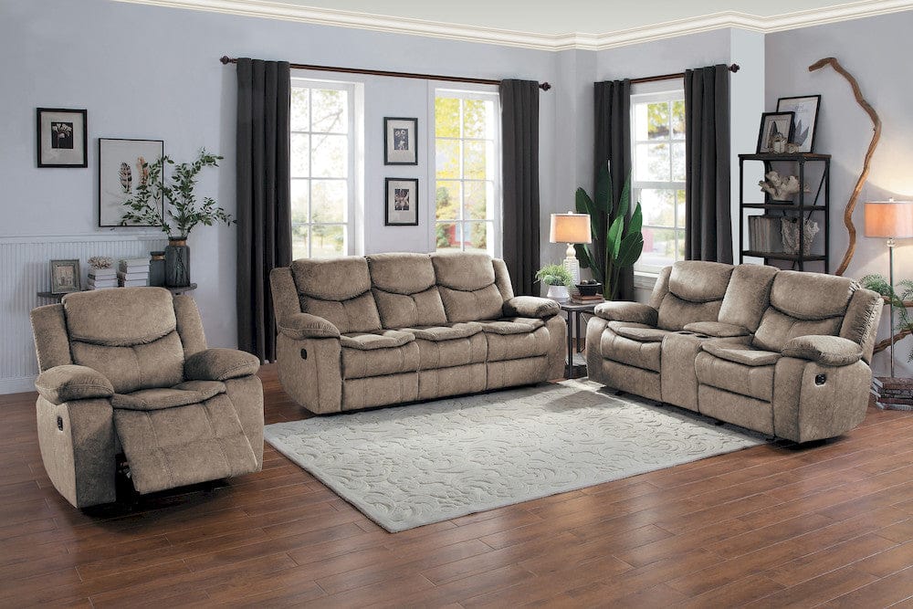 Homelegance  - Bastrop Double Reclining Sofa in Brown - 8230FBR-3  view 5