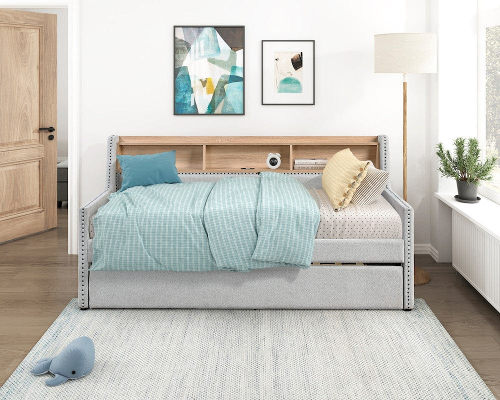 Homelegance  - Baxter Daybed W/ Trundle in Light gray - 4989x  view 2