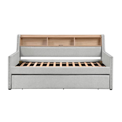 Homelegance  - Baxter Daybed W/ Trundle in Light gray - 4989x  view 5