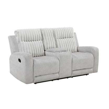 Homelegance  - Benton Double Reclining Love Seat W/ Center Console in Light gray - 9728LGY-2  view 2