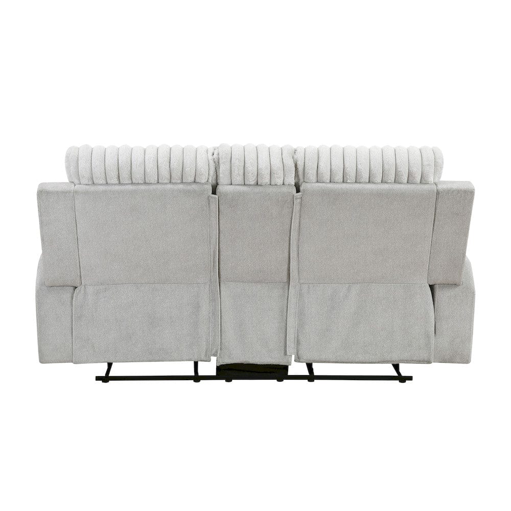 Homelegance  - Benton Double Reclining Love Seat W/ Center Console in Light gray - 9728LGY-2  view 3