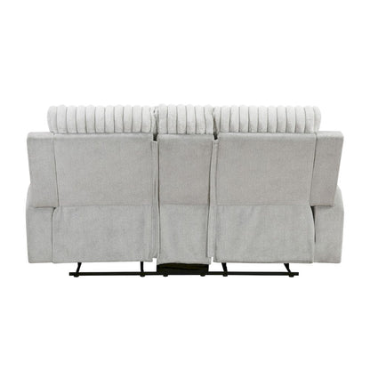 Homelegance  - Benton Double Reclining Love Seat W/ Center Console in Light gray - 9728LGY-2  view 3