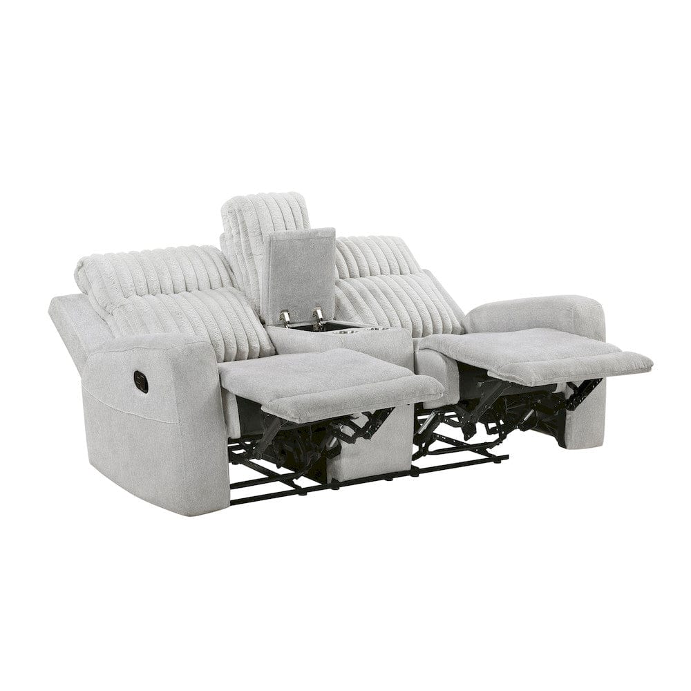 Homelegance  - Benton Double Reclining Love Seat W/ Center Console in Light gray - 9728LGY-2  view 4