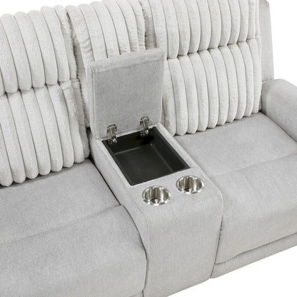 Homelegance  - Benton Double Reclining Love Seat W/ Center Console in Light gray - 9728LGY-2  view 5