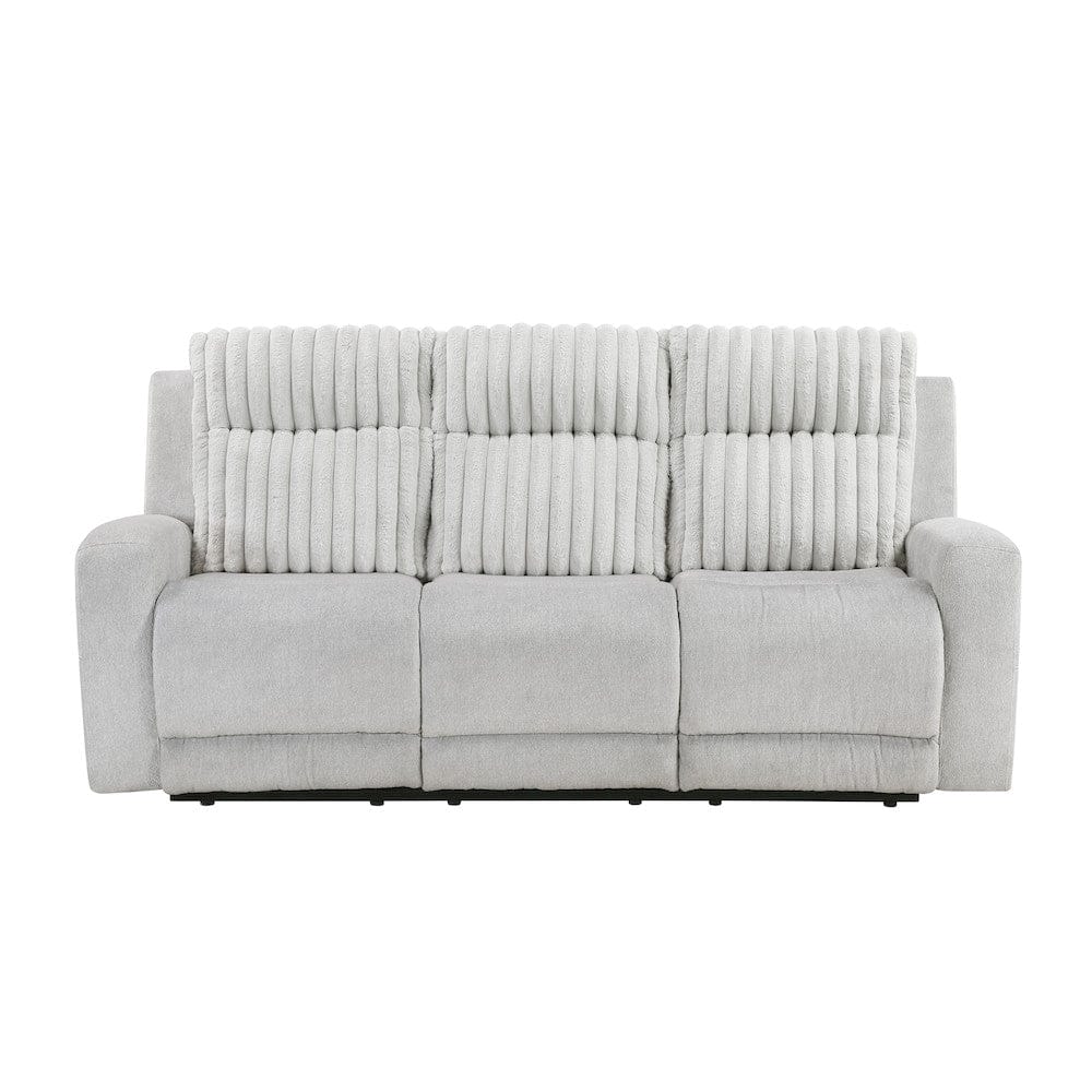 Homelegance  - Benton Double Reclining Sofa in Light gray - 9728LGY-3  view 6