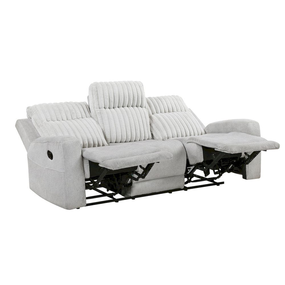 Homelegance  - Benton Double Reclining Sofa in Light gray - 9728LGY-3  view 8