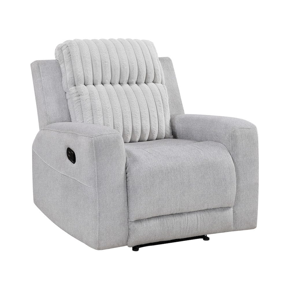 Homelegance  - Benton Reclining Chair in Light gray - 9728LGY-1  view 1