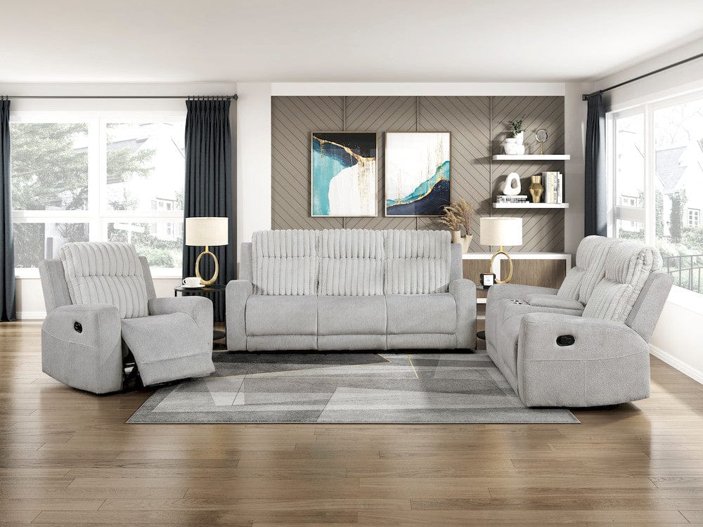 Homelegance  - Benton Reclining Chair in Light gray - 9728LGY-1  view 2