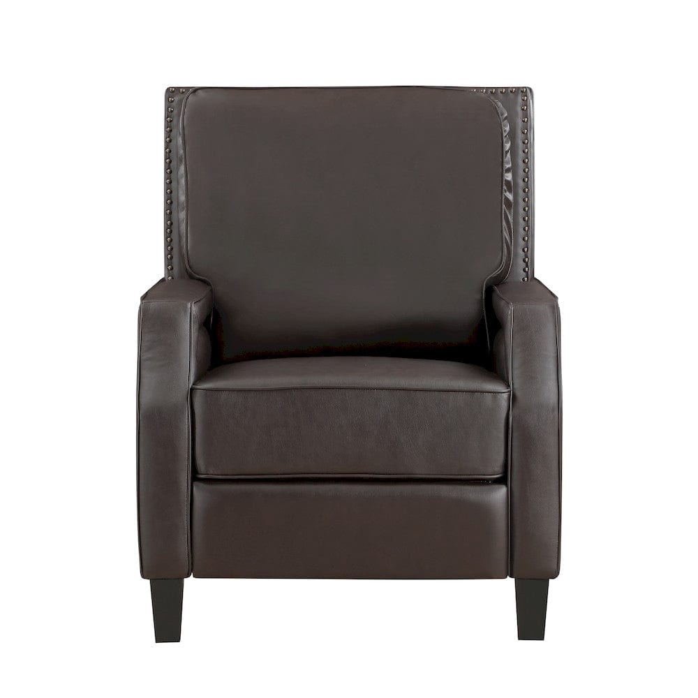 Homelegance  - Berenson Push Back Reclining Chair in Dark Brown - 8504DBR-1  view 1