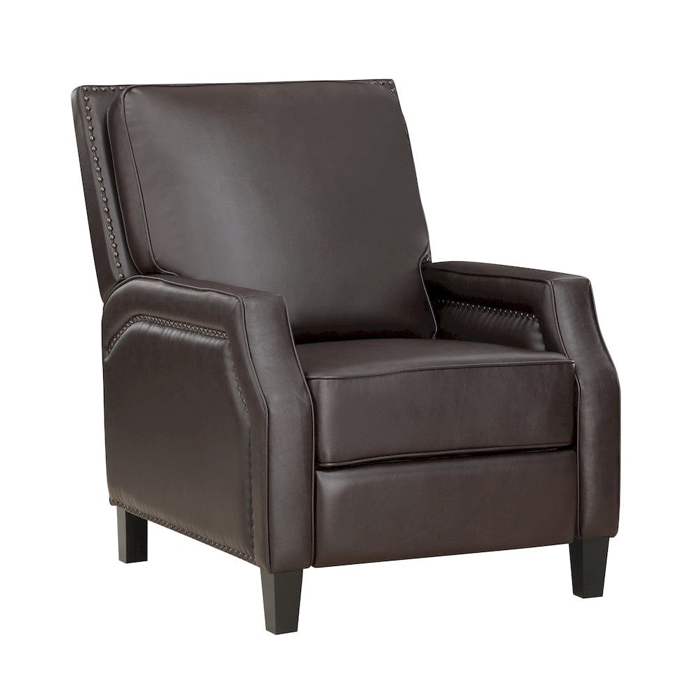 Homelegance  - Berenson Push Back Reclining Chair in Dark Brown - 8504DBR-1  view 2