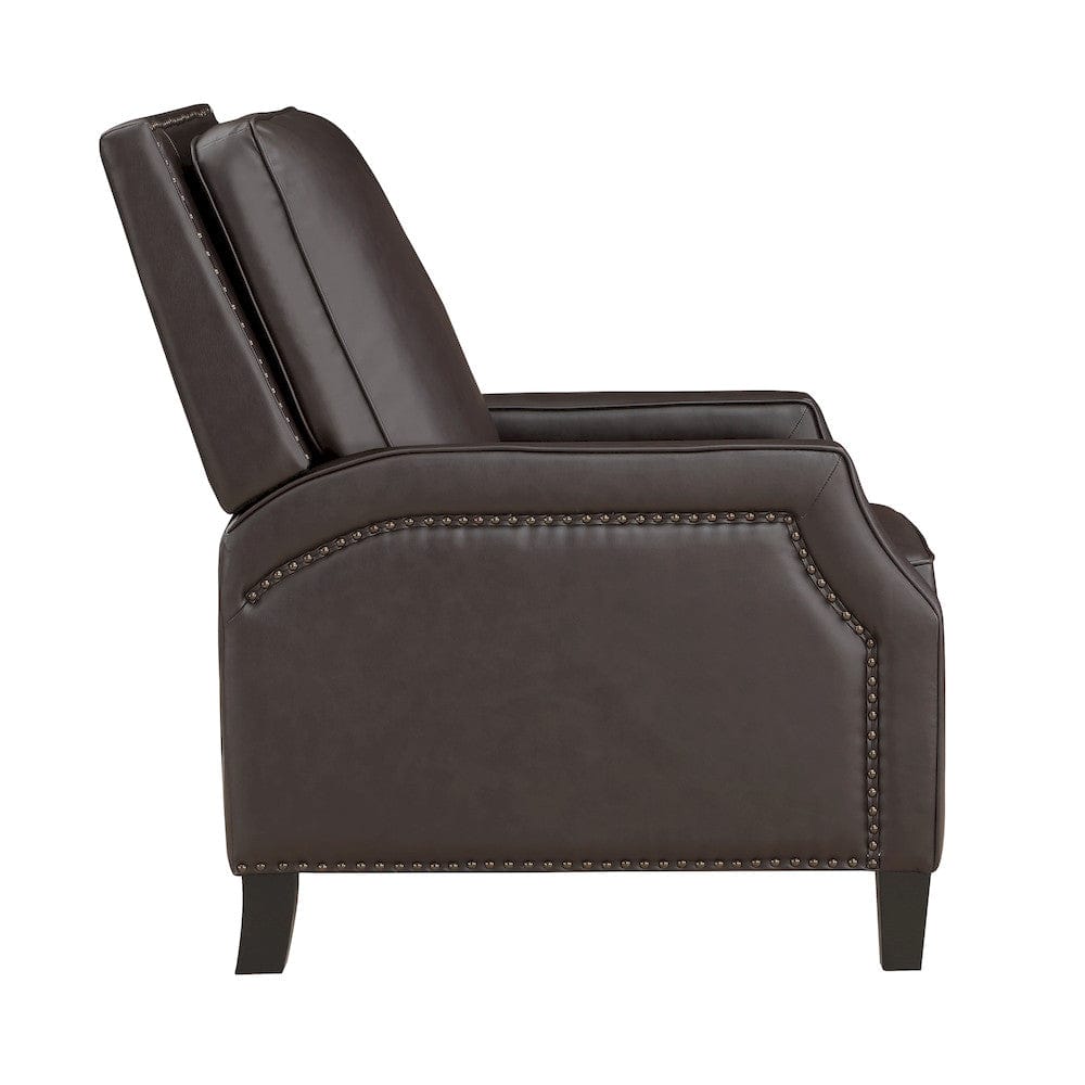 Homelegance  - Berenson Push Back Reclining Chair in Dark Brown - 8504DBR-1  view 3