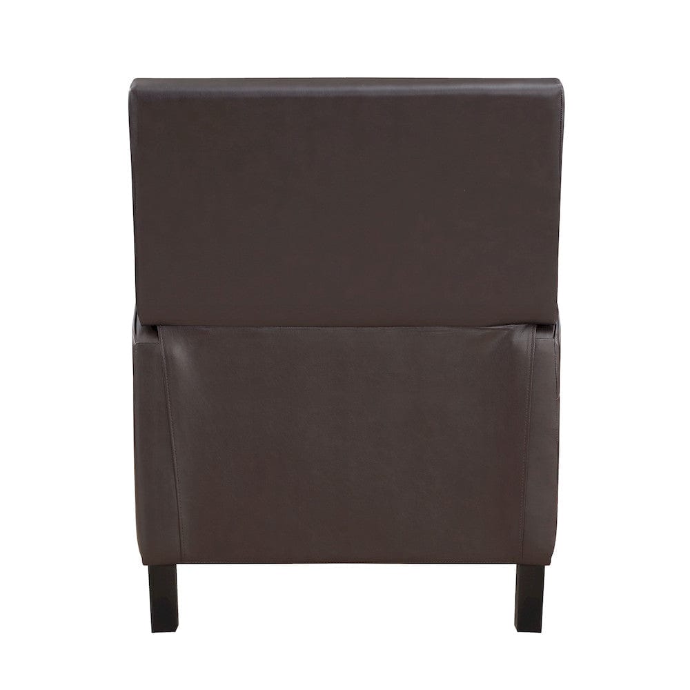 Homelegance  - Berenson Push Back Reclining Chair in Dark Brown - 8504DBR-1  view 4