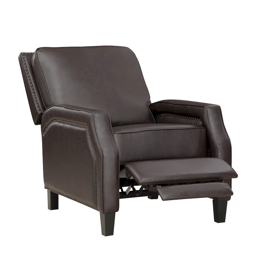 Homelegance  - Berenson Push Back Reclining Chair in Dark Brown - 8504DBR-1  view 5