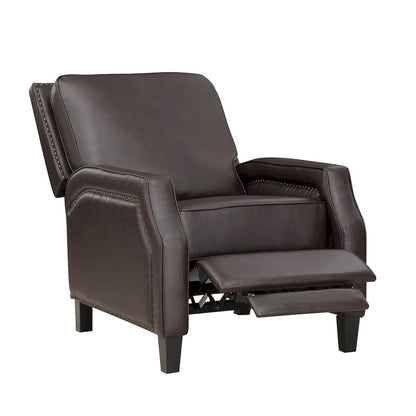 Homelegance  - Berenson Push Back Reclining Chair in Dark Brown - 8504DBR-1  view 5
