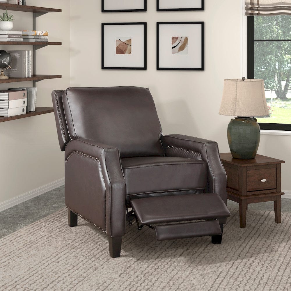Homelegance  - Berenson Push Back Reclining Chair in Dark Brown - 8504DBR-1  view 7