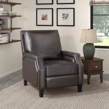 Homelegance  - Berenson Push Back Reclining Chair in Dark Brown - 8504DBR-1  view 9