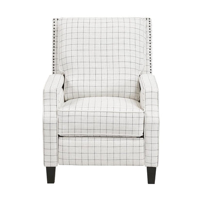Homelegance  - Berenson Push Back Reclining Chair in Off-white with black plaid pattern - 8504WPP-1  view 3