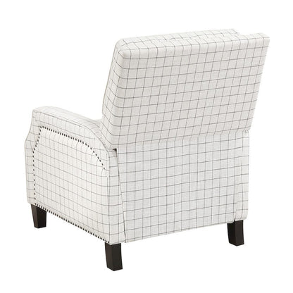 Homelegance  - Berenson Push Back Reclining Chair in Off-white with black plaid pattern - 8504WPP-1  view 5