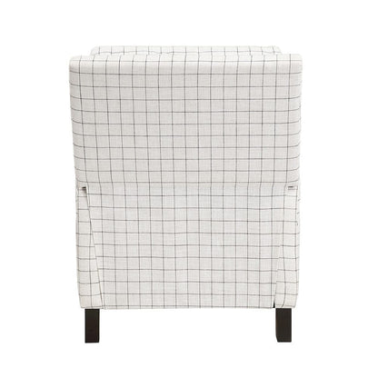 Homelegance  - Berenson Push Back Reclining Chair in Off-white with black plaid pattern - 8504WPP-1  view 6