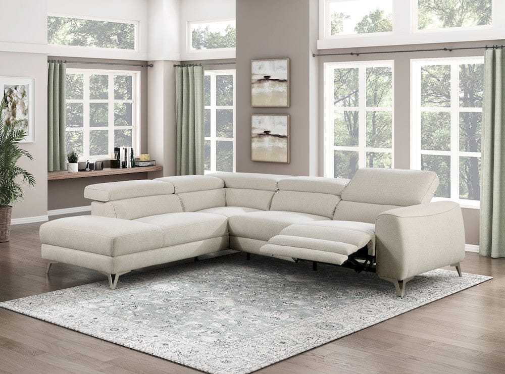 Homelegance  - Bienvenue 2-Piece Power Reclining Sectional W/ Left Chaise in Beige - 9415xSCPW  view 3