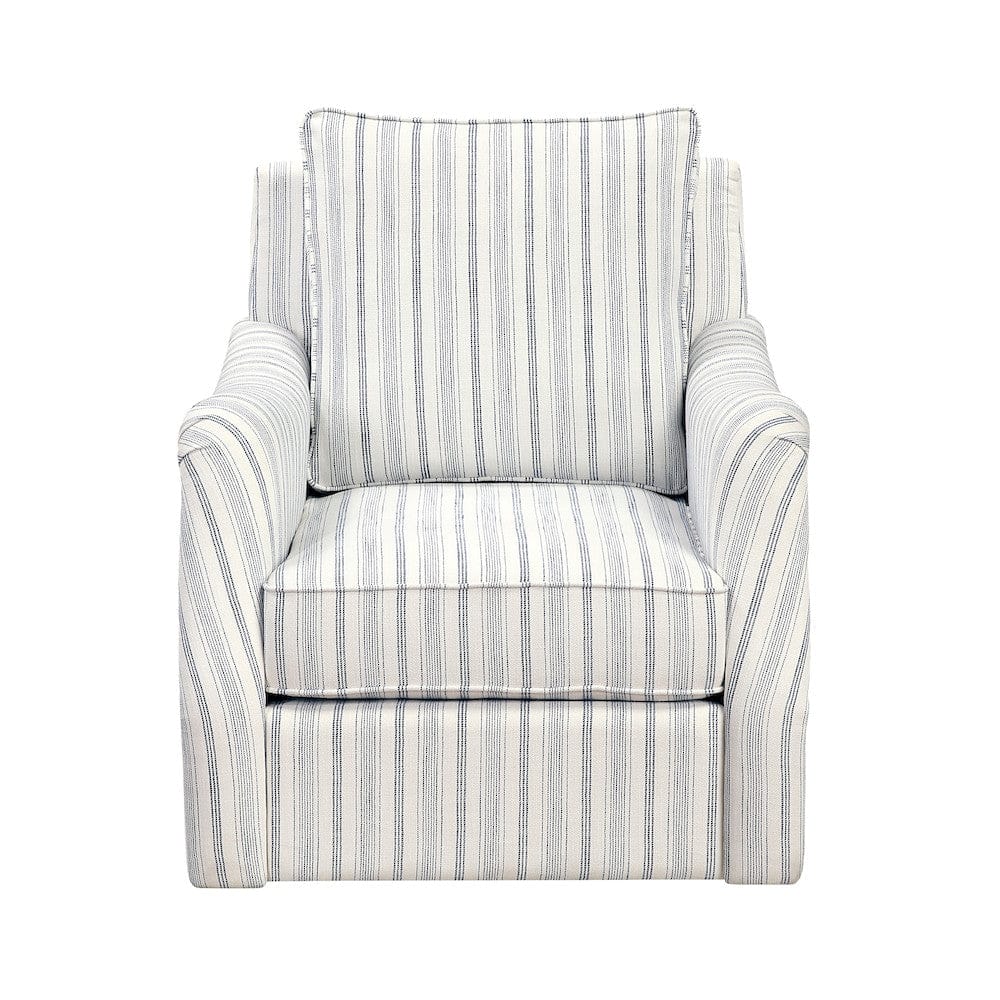 Homelegance  - Bowden Swivel Chair in Off white with blue stripe pattern - 1054F2S  view 1