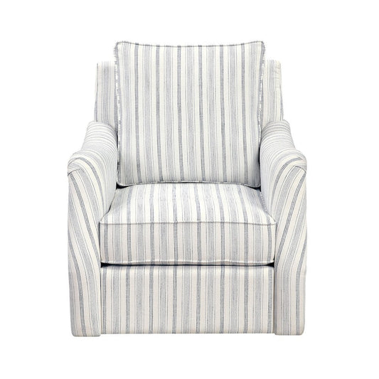 Homelegance  - Bowden Swivel Chair in Off white with blue stripe pattern - 1054F2S  view 1