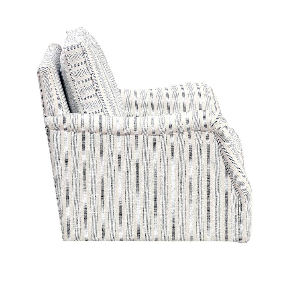 Homelegance  - Bowden Swivel Chair in Off white with blue stripe pattern - 1054F2S  view 3