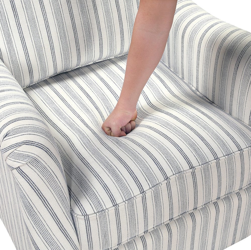 Homelegance  - Bowden Swivel Chair in Off white with blue stripe pattern - 1054F2S  view 7