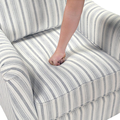 Homelegance  - Bowden Swivel Chair in Off white with blue stripe pattern - 1054F2S  view 7