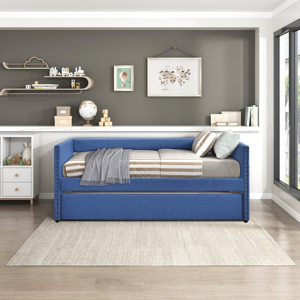 Homelegance  - Boynton Daybed W/ Trundle in Blue - 4691BU  view 8