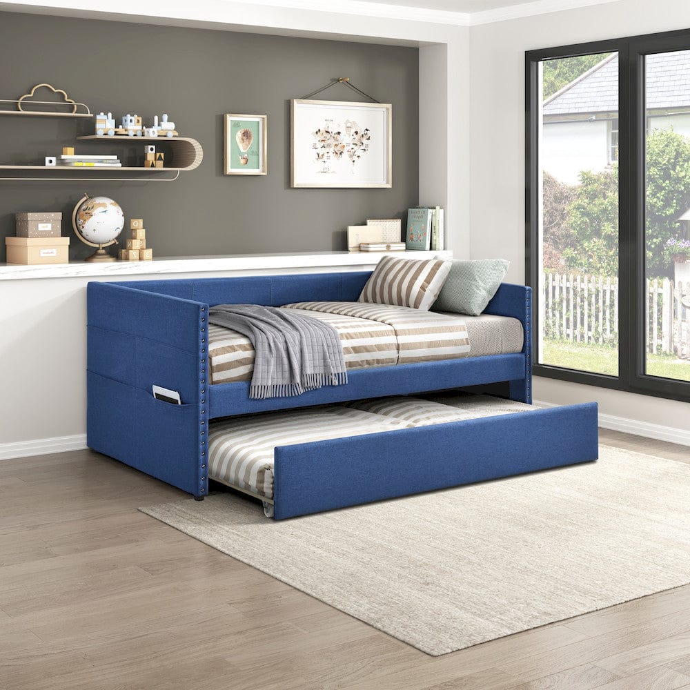 Homelegance  - Boynton Daybed W/ Trundle in Blue - 4691BU  view 9