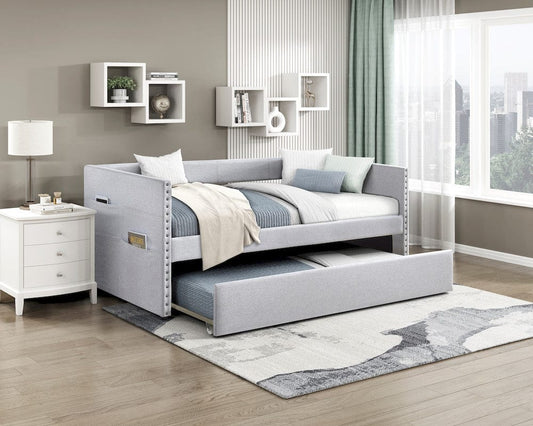 Homelegance  - Boynton Daybed W/ Trundle in Light Gray - 4691GY  view 2