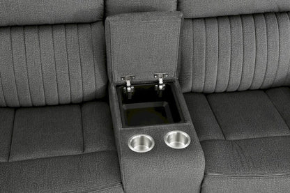 Homelegance  - Brennen Double Reclining Love Seat W/ Center Console in Charcoal - 9204CC-2  view 9