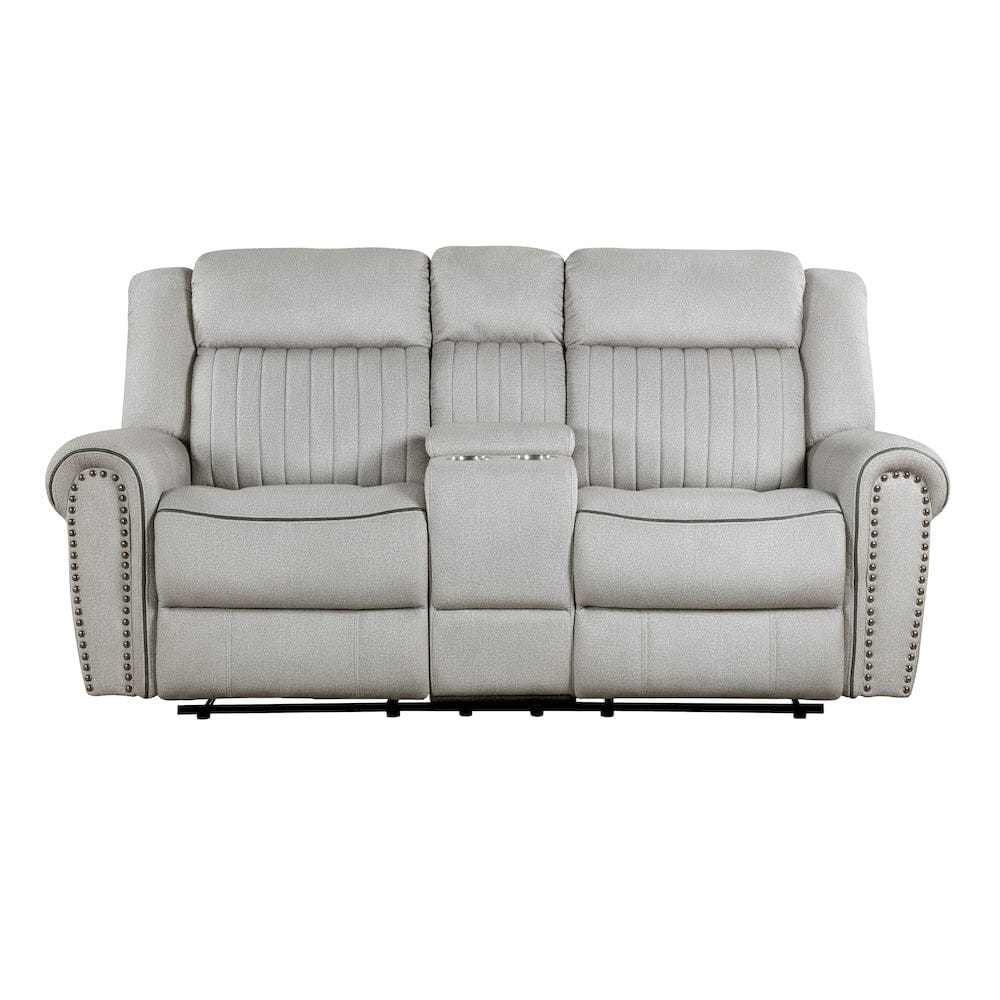Homelegance  - Brennen Double Reclining Love Seat W/ Center Console in Mist - 9204MT-2  view 1