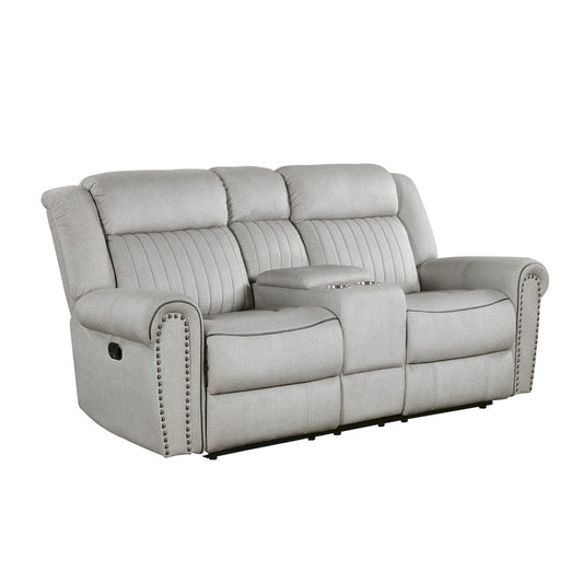 Homelegance  - Brennen Double Reclining Love Seat W/ Center Console in Mist - 9204MT-2  view 2