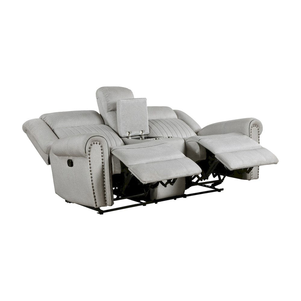Homelegance  - Brennen Double Reclining Love Seat W/ Center Console in Mist - 9204MT-2  view 4