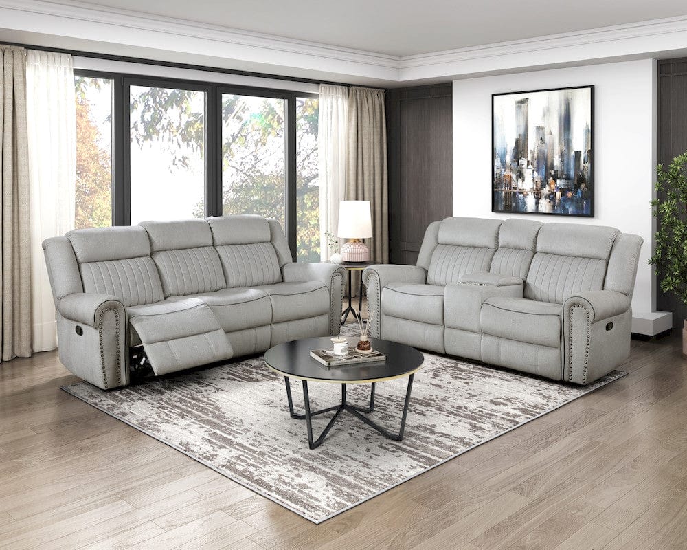 Homelegance  - Brennen Double Reclining Love Seat W/ Center Console in Mist - 9204MT-2  view 8