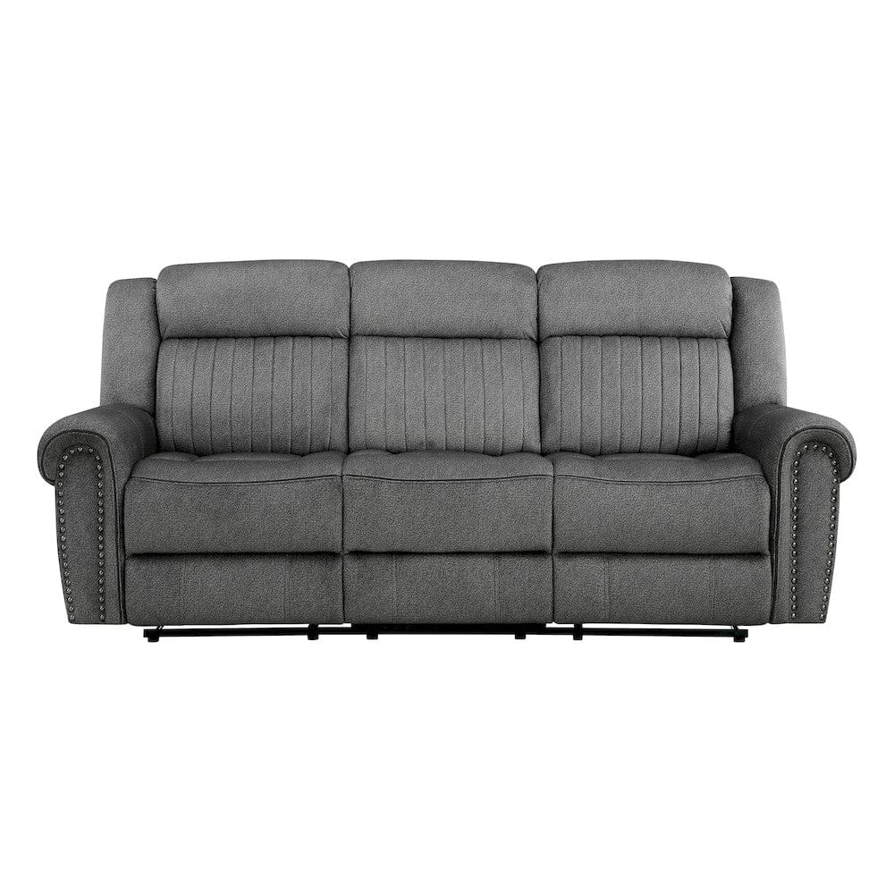 Homelegance  - Brennen Double Reclining Sofa in Charcoal - 9204CC-3  view 1