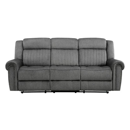 Homelegance  - Brennen Double Reclining Sofa in Charcoal - 9204CC-3  view 1