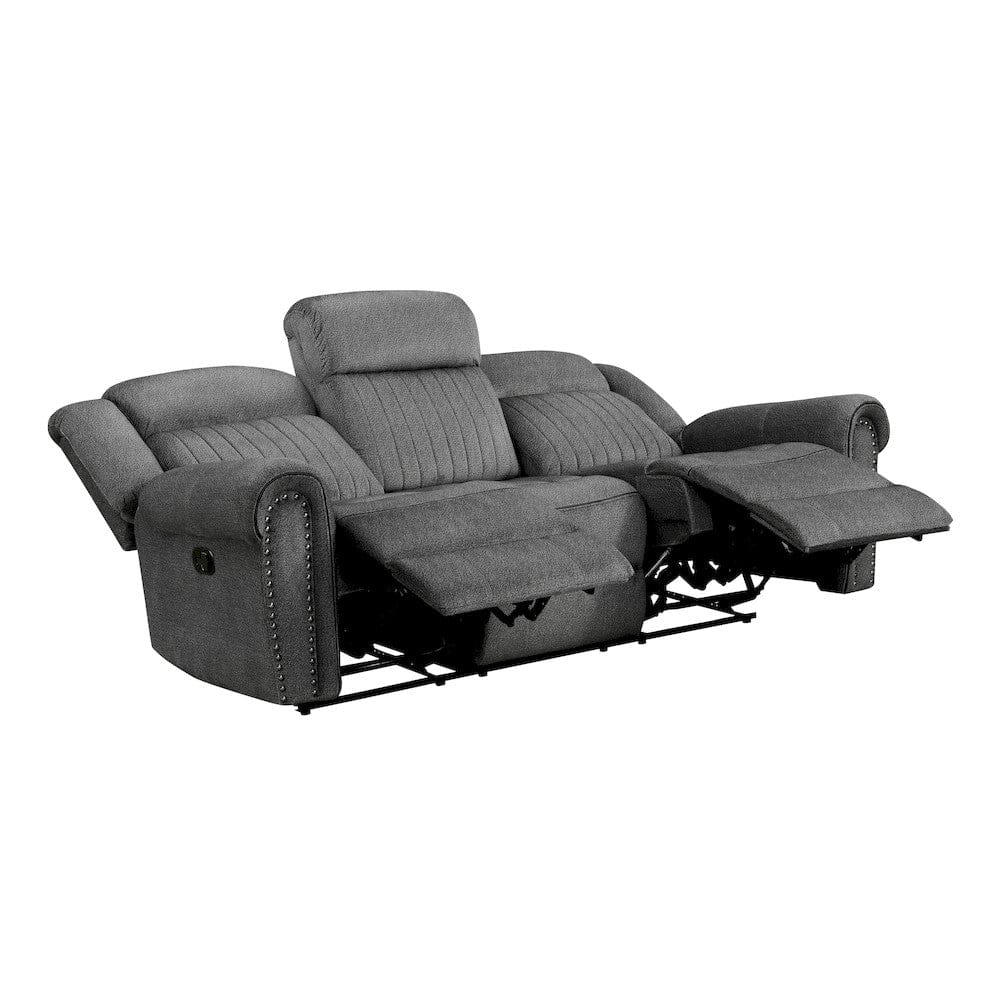Homelegance  - Brennen Double Reclining Sofa in Charcoal - 9204CC-3  view 4