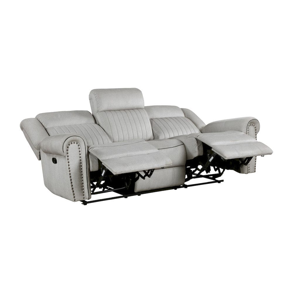 Homelegance  - Brennen Double Reclining Sofa in Mist - 9204MT-3  view 6