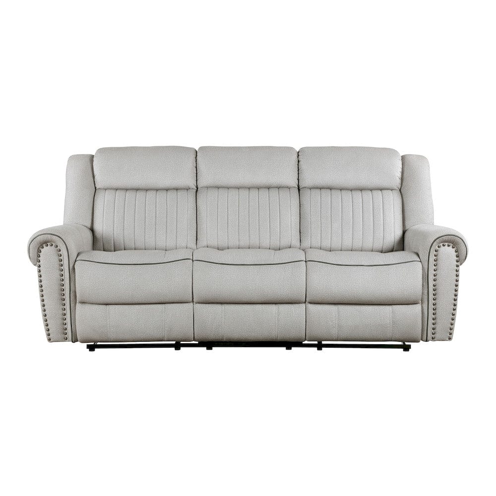 Homelegance  - Brennen Double Reclining Sofa in Mist - 9204MT-3  view 9