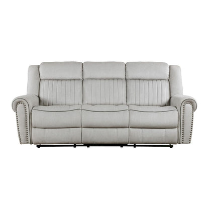 Homelegance  - Brennen Double Reclining Sofa in Mist - 9204MT-3  view 9