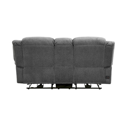Homelegance  - Brennen Power Double Reclining Love Seat W/ Center Console in Charcoal - 9204CC-2PW  view 6